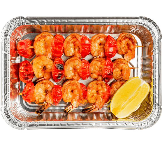 Креветки с томатом черри